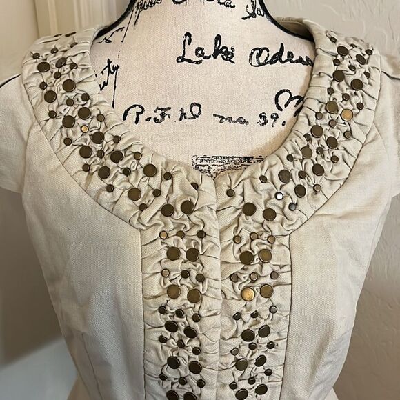 Anthropologie Idra Nailhead Embellished Cropped Jacket - Picture 4 of 12